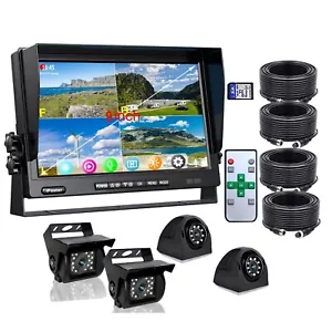 9" Quad Monitor DVR Video Recorder USB MP5 4CH 1080P Rear Camera For Motorhome - Picture 1 of 24