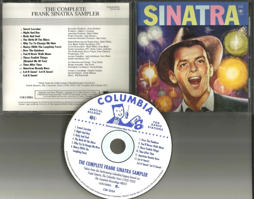 FRANK SINATRA Ultra Rare 12TRX BOX SET SAMPLER PROMO CD MINT USA 1993 CSK5224 - Image 1 of 1