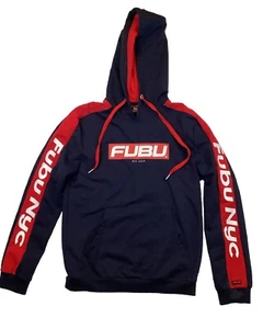 Fubu World Wide Fubu NYC Blue & Red Hoodie Size Small  - Picture 1 of 8