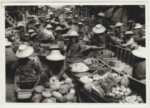 Orig.1980s THAILAND Bangkok, floating market, by Philippe Cottret - Picture 1 of 1