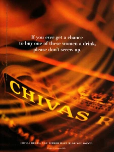 CHIVAS REGAL WHISKY WERBUNG #27 SEHR SELTEN 1999 VINTAGE VERGRIFFEN - Bild 1 von 2