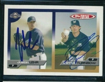 2005 Topps Total #580 Derrick Turnbow Justin Lehr dual signed autograph break - Image 1 of 2