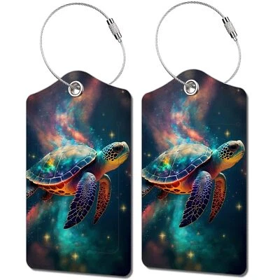 BESTEIOYO 2 Pack Luggage Tag for Suitcase, Cute Unique Leather Bag Tags Identifiers