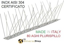 DISSUASORI PER PICCIONI UCCELLI VOLATILI INOX 80 AGHI DA 1 METRO PLURISPILLO