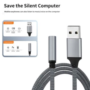 USB To 3.5mm Mic/Headphone Jack Stereo Headset Audio 2023 Cards Adapter L3W4 - Picture 1 of 16