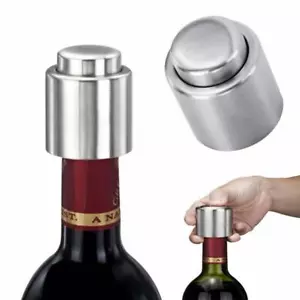 Wine Bottle Stopper - Stainless Steel Reusable Stopper - Picture 1 of 1