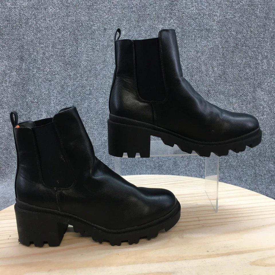 Botas French Connection para mujer 8 Jane botines de plataforma tacón de cuero negro Foto 1 de 4