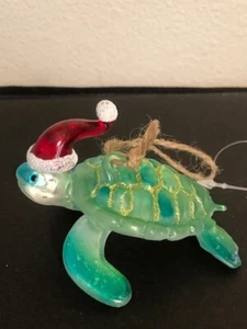 Sea Turtle with Santa Hat Christmas Ornament W/ Original Tag Kohls - Picture 1 of 6