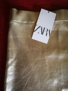 ZARA Maxirock goldfarben glänzend strech edel fließend Gr.M - Bild 1 von 9