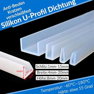Weiß Silikon Kantenschutz Fassungsprofil Kantenschutzprofil Dichtung U-Profil - Picture 1 of 9