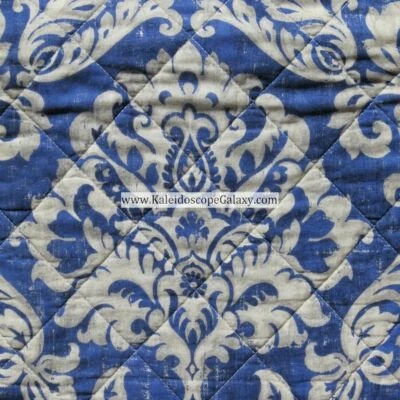 蓝色 BEIGE TAN 3 件全女王被子 ~ 花朵大马士革奖章双面塔哈里 — 第 1/4 张图片