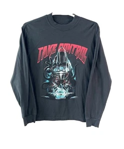 Vintage 80s Alien Mind Control Long Sleeve Shirt Size Large Skate Band Tee - Picture 1 of 18
