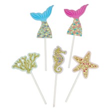 10pcs SIRENA DECORAZIONI PER TORTA DECORAZIONE creativi in legno decorazione torta nuziale