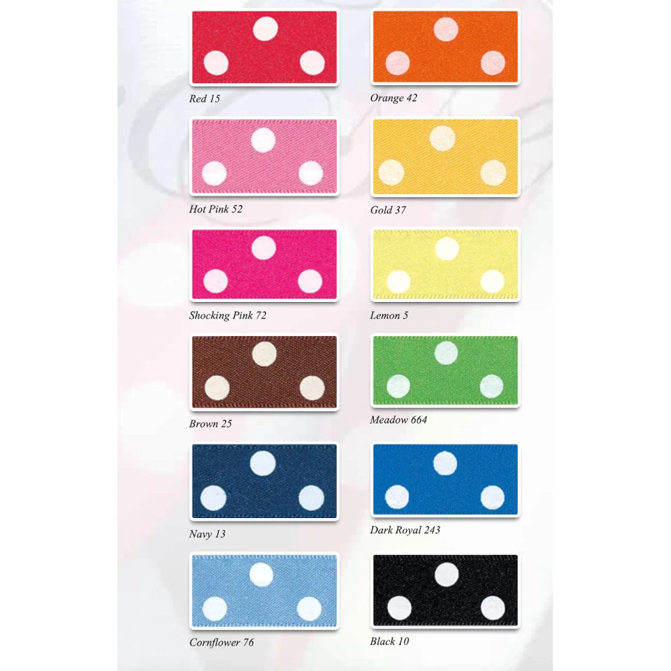 Berisfords 25mm Polka Dots Spots Ribbon Polyester Craft - Image 1 of 1
