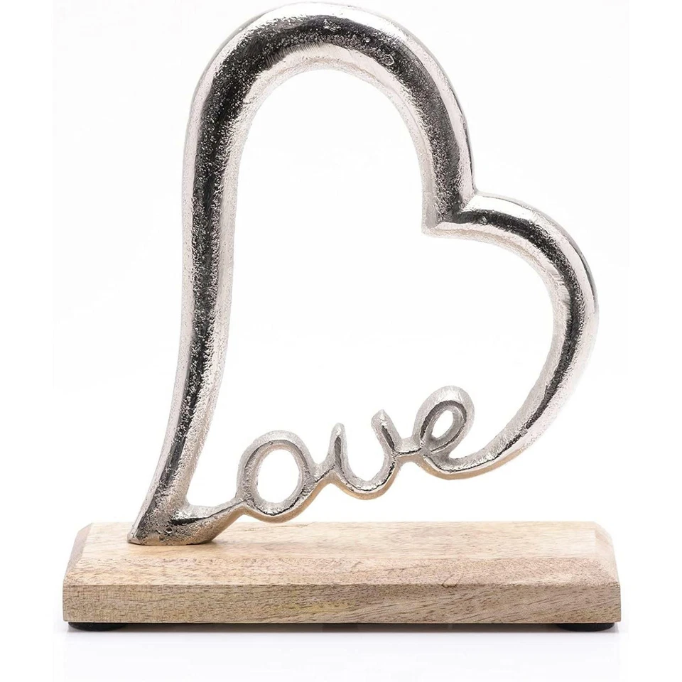 Widdop Hestia Colección Moderna Decoración Plata Corazón Amor Adorno Madera Foto 1 de 1