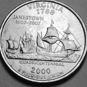 2000 D Virginia Statehood quarter circulated condition - Picture 1 of 3