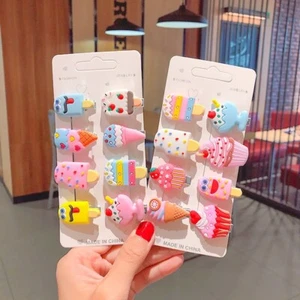 10pcs Hair Clips Cartoon Kids Cute Flower Fruit Hairpin Girls Hair Accessories - Picture 1 of 12