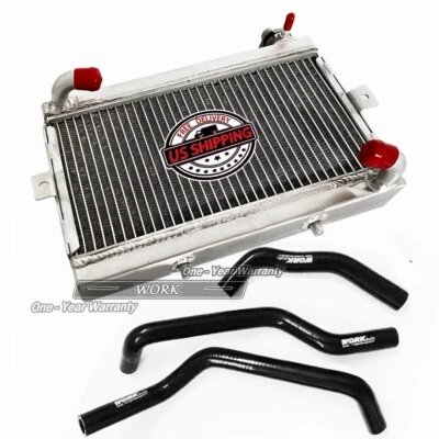 Aluminum Radiator & Hose Black Fit HONDA TRX250 TRX250R TRX250X 250 R X1986 1987 - Image 1 of 4