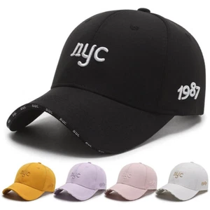 Men Women Spring Summer Breathable Baseball Caps NYC And 1987 Embroidered Hat US - Picture 1 of 12