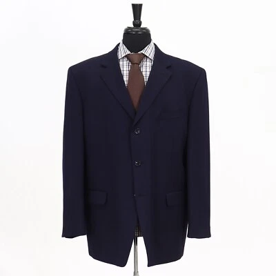 Abrigo Blazer Chaqueta Jones New York 46R Azul Marino Deportivo Lana Sólida 3B Foto 1 de 4
