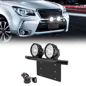 For Forester Impreza WRX Bull Bar License Plate Bracket & 5" LED Work Lights Kit - Picture 1 of 10