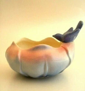 Royal Copley Pastell Übertopf Figur Bluebird am Rand - Bild 1 von 5