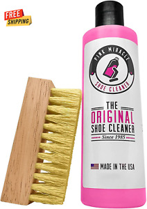 Pink Miracle Shoe Cleaner Kit: Bottle and Brush - Fabric Cleaner for Leather, Wh