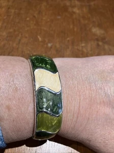 Modeschmuck Armreif aufklappbar 7" Emaille - Bild 1 von 7