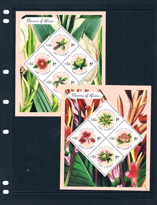 Valor Scott de $27,50 - 2013 flores GAMBIA 2 s/s vida silvestre africana CV MNH NH UMM Foto 1 de 2