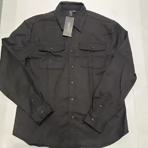 Hotfit sovracamicia uomo Dante nera taglia 2XL tessuto twill giacca tasche nuova con etichetta - Foto 1 di 19