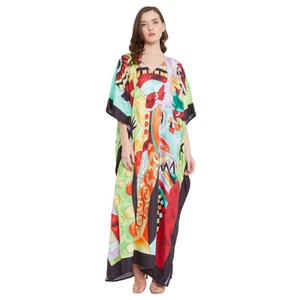 Women Kaftan Lady Print Plus size Caftan Dress African Dashiki Boho Maxi Dress - Picture 1 of 8