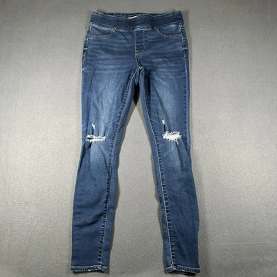 Pantalones de mezclilla ajustados elásticos Old Navy Rockstar para mujer 6 azules desgastados Foto 1 de 4