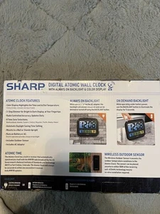 Sharp Atomic Digital Alarm Clock, Battery Operated Self-Setting Digital Wall or - Picture 1 of 2