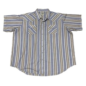 Ely Cattleman Big 4X Pearl Snap Striped Kurzarm Hemd Western Cowboy Rodeo - Bild 1 von 5
