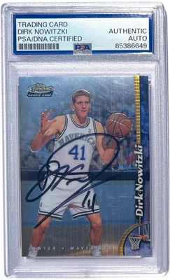 DIRK NOWITZKI SIGNED 1998 TOPPS FINEST ROOKIE CARD #234 MAVERICKS AUTO PSA/DNA - Image 1 of 2