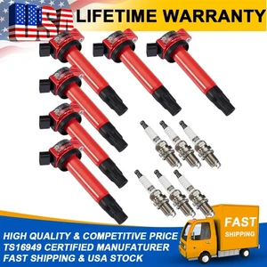 6x Ignition Coil + Spark Plug For Toyota Sienna Solara Lexus 3.3L 2004-06 UF506 - Picture 1 of 24