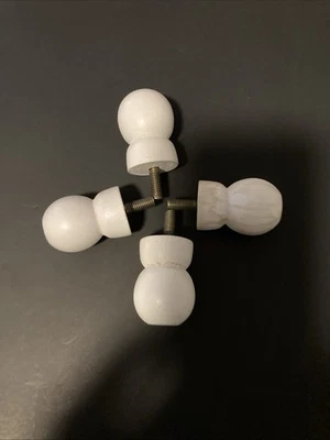 "Patas redondas de madera, juego de 4, patas de muebles, extremos de barra de cortina o 2"" pulgadas" Foto 1 de 4