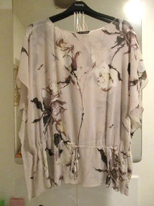 LADIES CHIFFON STYLING TOP WITH UNDER CAMISOLE BEIGE SIZE 22 BY AUTOGRAGH - Picture 1 of 5