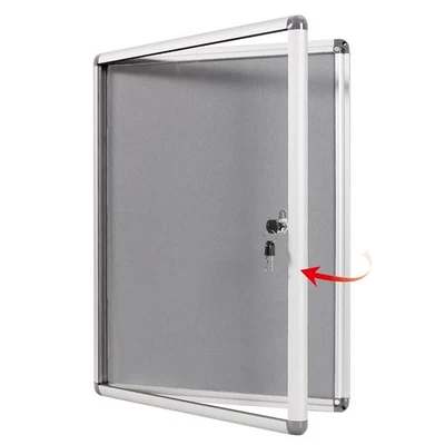SWANCROWN Enclosed Bulletin Board Lockable Noticeboard Case with Aluminium Fr... - Image 1 of 4