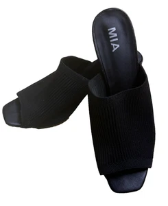MIA Shoes sandali donna plateau slip on neri elasticizzati taglia 9,5M - Foto 1 di 7