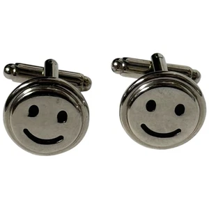 Gemelos felices cara sonriente de mediados de siglo de colección gemelos plateados disfraz - Imagen 1 de 5
