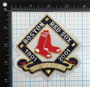 2001 BOSTON RED SOX MLB BASEBALL 100 SEASONS ANNIVERSARY VINTAGE 4" TEAM PATCH - Picture 1 of 2