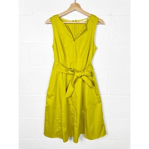 Boden abito svasato senza maniche con cintura aderente donna taglia 6 giallo cotone - Foto 1 di 6