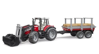 BRUDER 02046 - scala 1:16 - MASSEY FERGUSON 7480 CON CARICATORE FRONTALE - NUOVO - Immagine 1 di 4