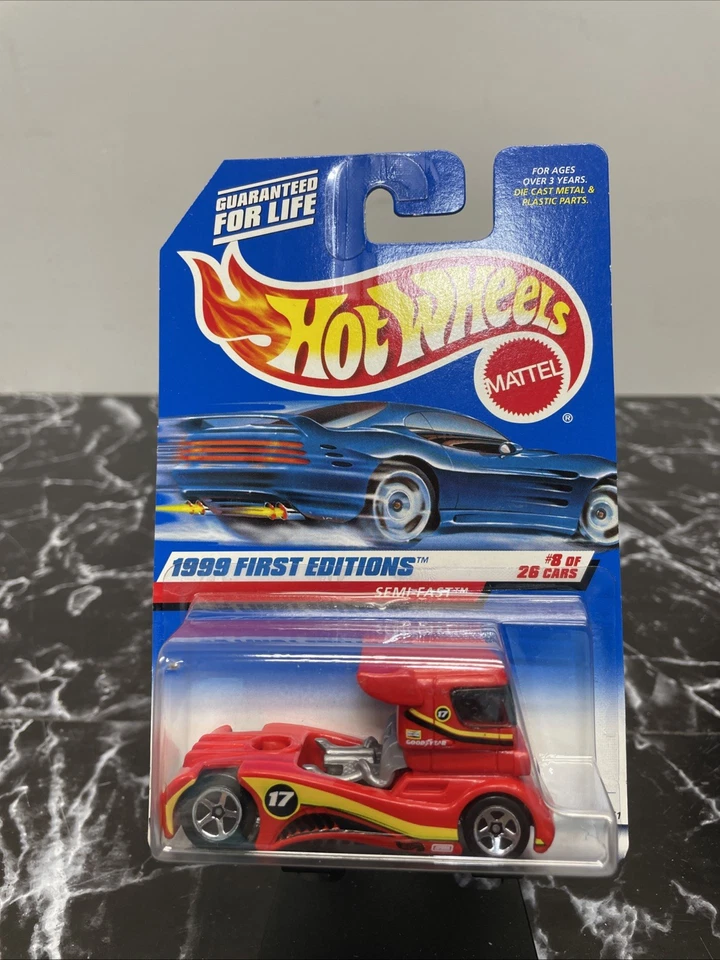 HOT WHEELS 1999 FIRST EDITIONS 8/26 - SEMI-FAST RED FIVE SPOKE WHEELS - Image 1 of 3