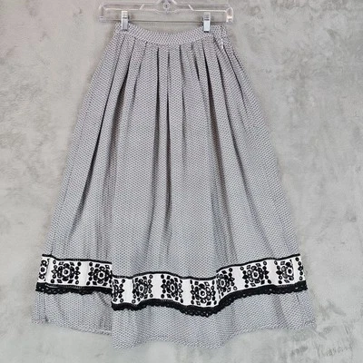 Falda Max Studio London Plisada Línea A Mujer 0 Negro Blanco Lunares Ojales Foto 1 de 4