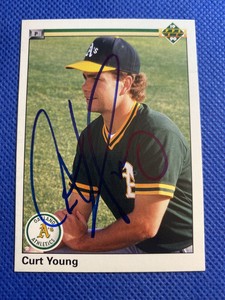 1990 Upper Deck Curt Young #4 Auto Signed Autograph A’s