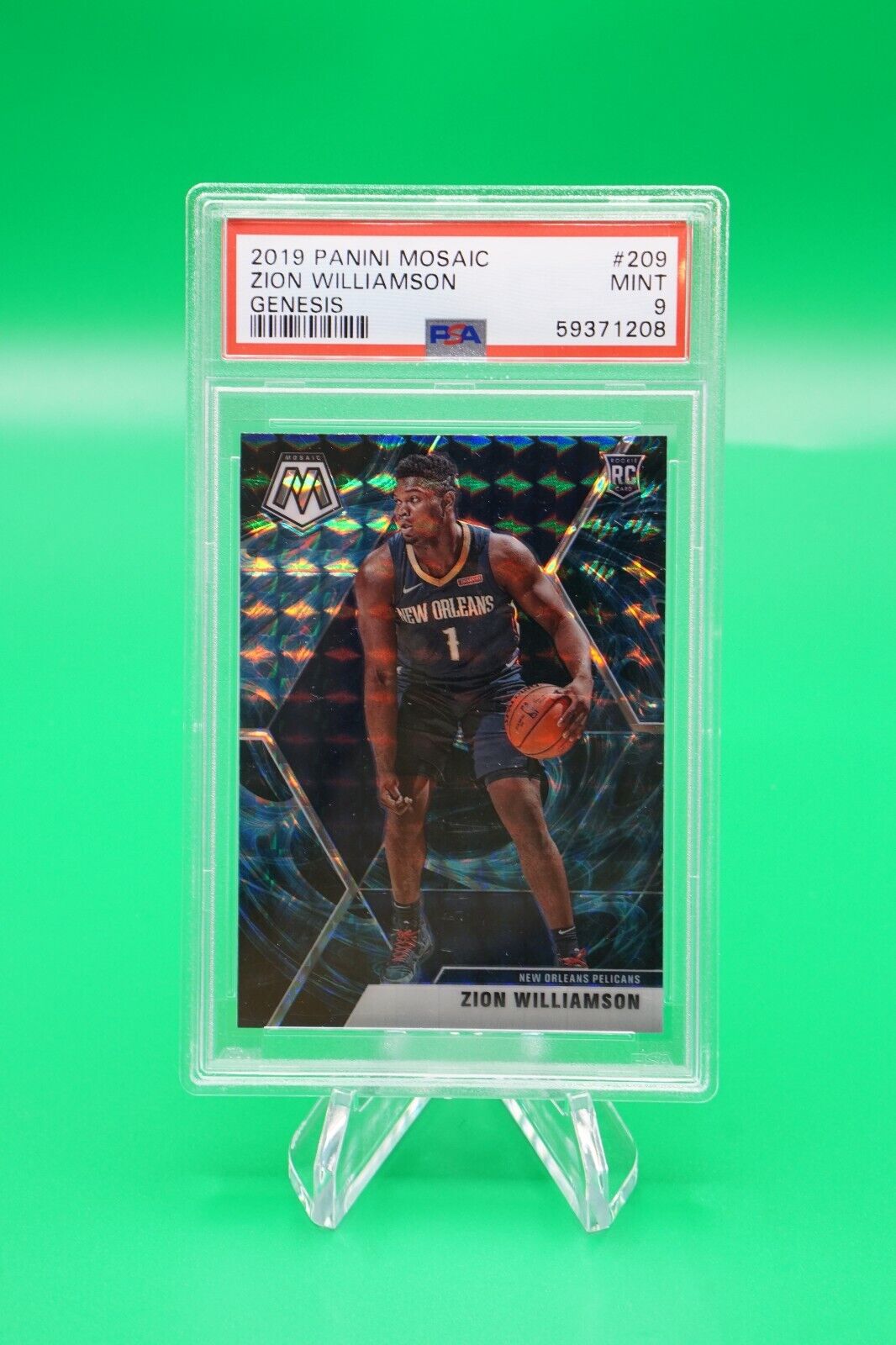 2019-20 Mosaic Base Rookies Mosaic Genesis SSP #209 Zion Williamson PSA 9 R6220J