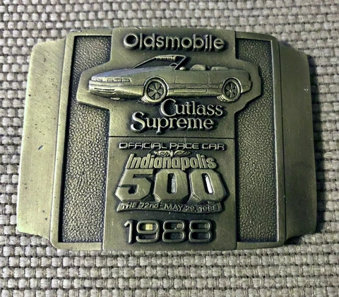 1988 Indianapolis 500-Oldsmobile Cutlass Supreme Pace Car Commemorative Buckle Cover