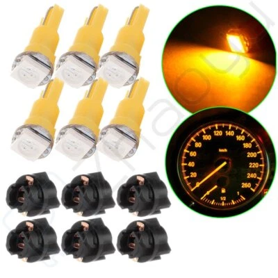 6x 74 85 T5 Bombillas LED con Bloqueo Giratorio Instrumento Medidor Luz Amarillo Repuesto Foto 1 de 4